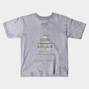 Duxbury Pier Light Lighthouse - Massachusetts - SBDpng Kids T-Shirt